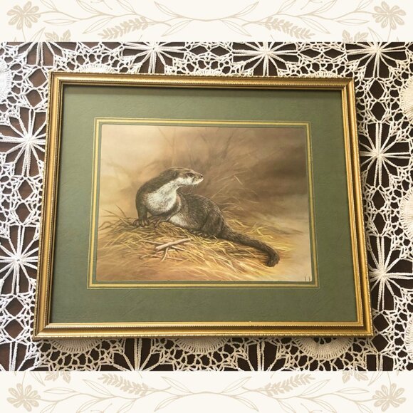 Vintage Mike Nance Otter Print - Picture 1 of 4